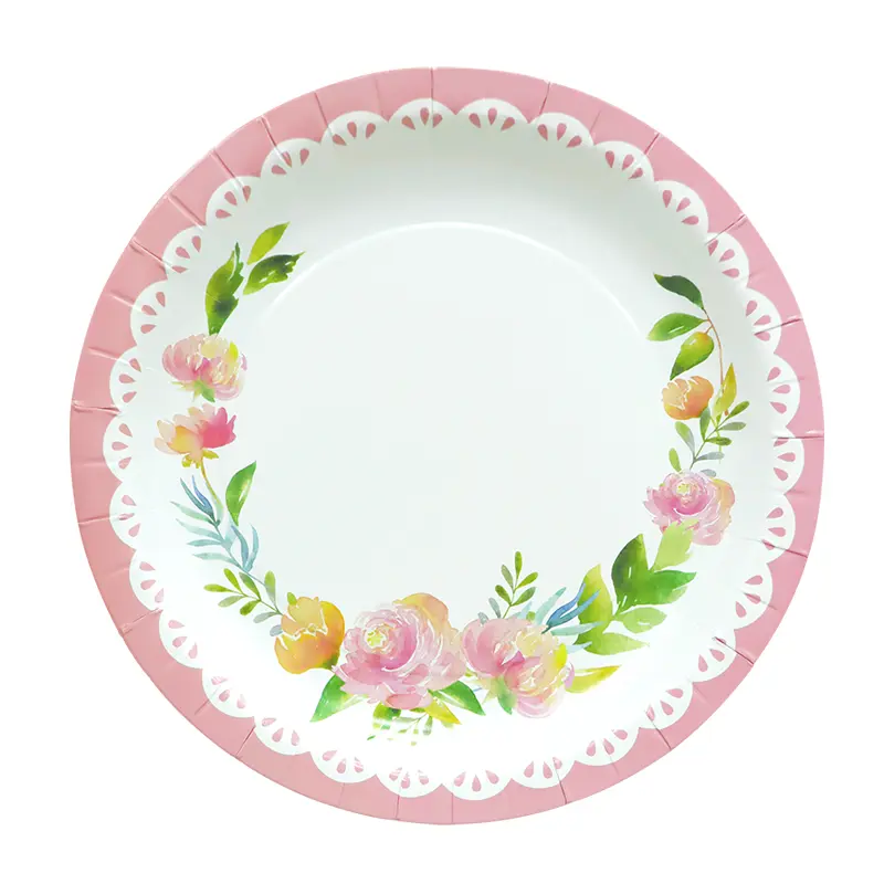 assiettes à papier rondes de 8,5 pouces